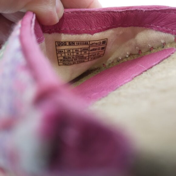 UGG Libbi Serape Espadrille Pink Sandals 1011189 Size 8 NEW - Picture 14 of 16